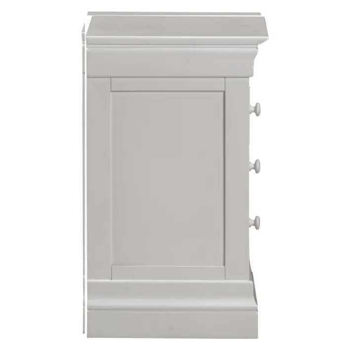 Bordeaux 3 Drawer Bedside Locker - Pebbl | Murphy Furniture