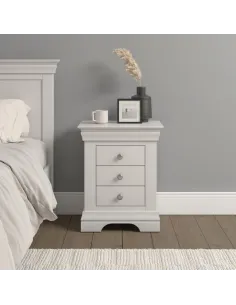 Bordeaux 3 Drawer Bedside Locker - Ivory | Murphy Furniture