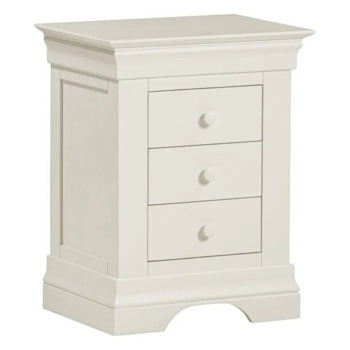 Bordeaux 3 Drawer Bedside Locker - Ivory | Murphy Furniture
