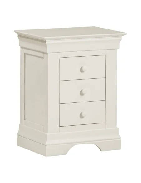 Bordeaux 3 Drawer Bedside Locker - Ivory | Murphy Furniture