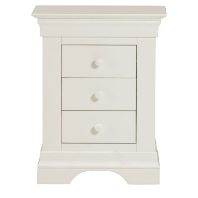 Bordeaux 3 Drawer Bedside Locker - Ivory | Murphy Furniture