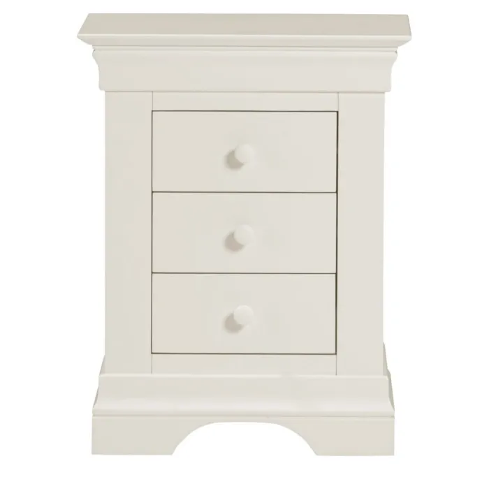 Bordeaux 3 Drawer Bedside Locker - Ivory | Murphy Furniture