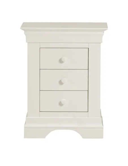 Bordeaux 3 Drawer Bedside Locker - Ivory | Murphy Furniture