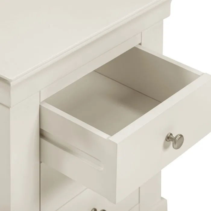 Bordeaux 3 Drawer Bedside Locker - Ivory | Murphy Furniture