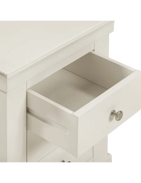 Bordeaux 3 Drawer Bedside Locker - Ivory | Murphy Furniture