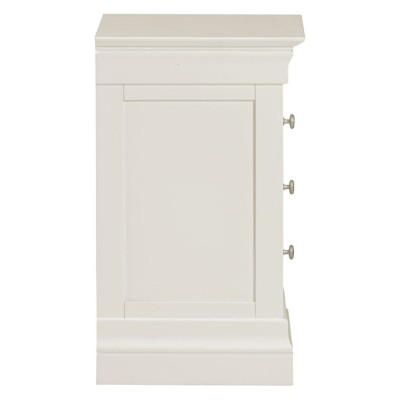 Bordeaux 3 Drawer Bedside Locker - Ivory | Murphy Furniture