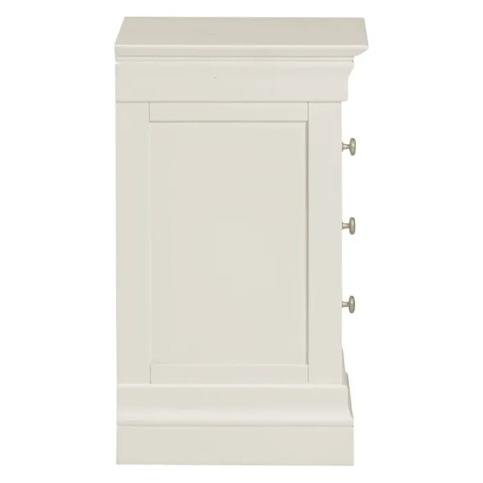 Bordeaux 3 Drawer Bedside Locker - Ivory | Murphy Furniture
