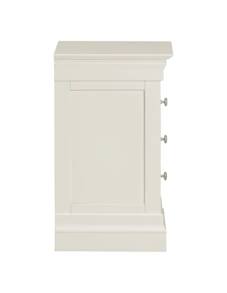 Bordeaux 3 Drawer Bedside Locker - Ivory | Murphy Furniture