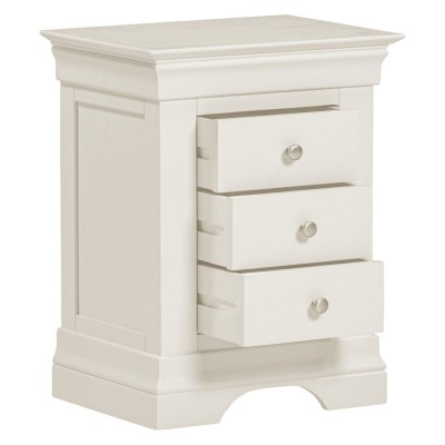 Bordeaux 3 Drawer Bedside Locker - Ivory | Murphy Furniture