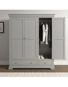 Bordeaux 3 Door Wardrobe - Pebble Grey | Murphy Furniture