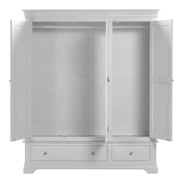 Bordeaux 3 Door Wardrobe - Pebble Grey | Murphy Furniture