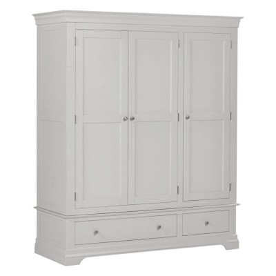 Bordeaux 3 Door Wardrobe - Pebble Grey | Murphy Furniture