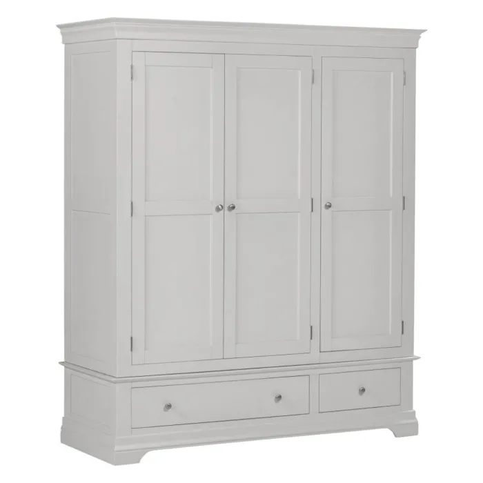Bordeaux 3 Door Wardrobe - Pebble Grey | Murphy Furniture