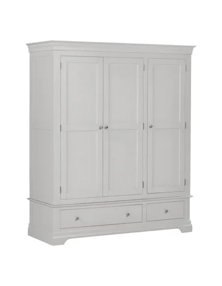 Bordeaux 3 Door Wardrobe - Pebble Grey | Murphy Furniture