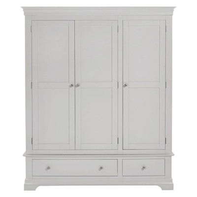 Bordeaux 3 Door Wardrobe - Pebble Grey | Murphy Furniture