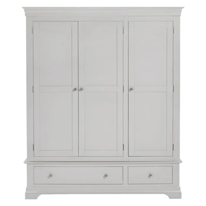 Bordeaux 3 Door Wardrobe - Pebble Grey | Murphy Furniture