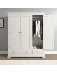Bordeaux 3 Door Wardrobe - Ivory | Murphy Furniture