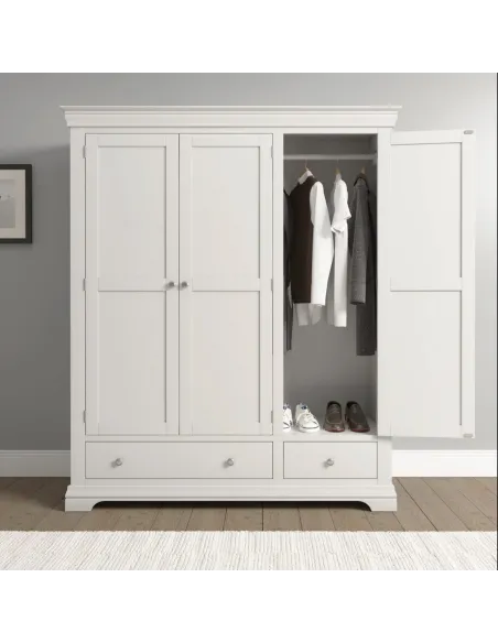 Bordeaux 3 Door Wardrobe - Ivory | Murphy Furniture