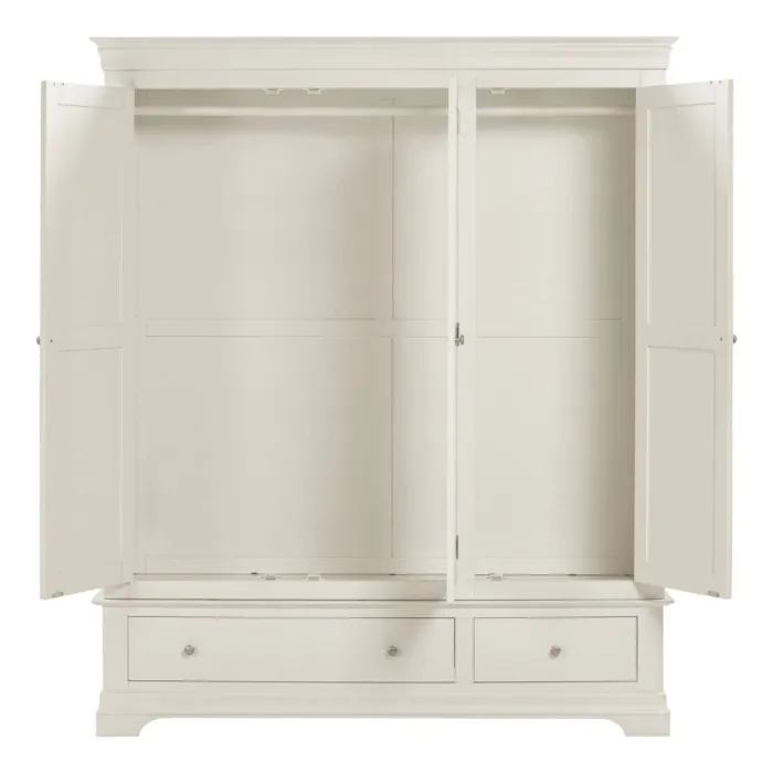 Bordeaux 3 Door Wardrobe - Ivory | Murphy Furniture