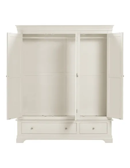 Bordeaux 3 Door Wardrobe - Ivory | Murphy Furniture