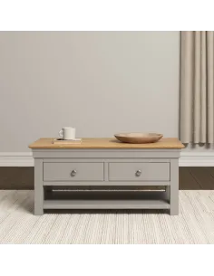 Bordeaux 2 Drawer Coffee Table - Pebble | Murphy Furniture