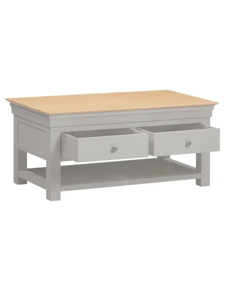 Bordeaux 2 Drawer Coffee Table - Pebble | Murphy Furniture