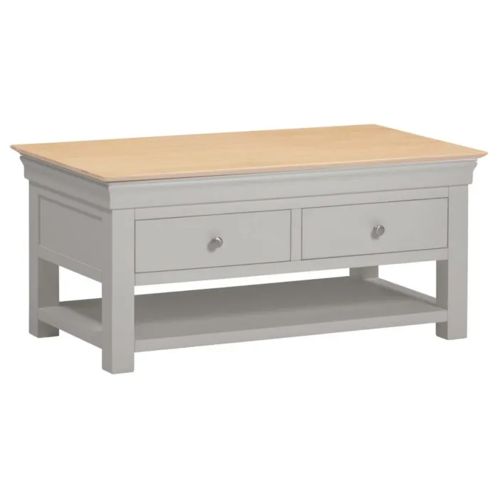 Bordeaux 2 Drawer Coffee Table - Pebble | Murphy Furniture