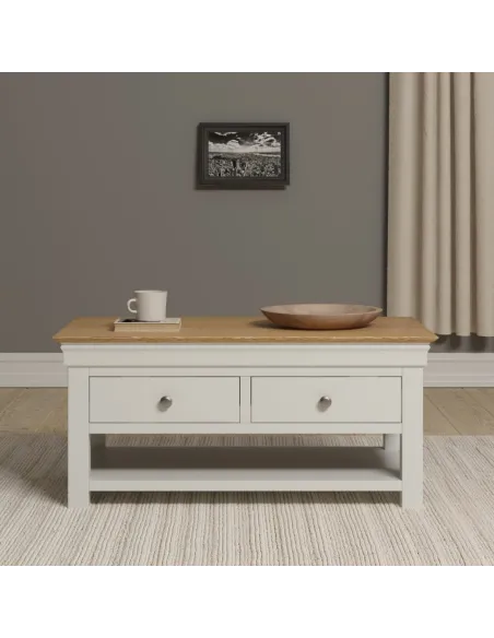 Bordeaux 2 Drawer Coffee Table - Ivory/O | Murphy Furniture