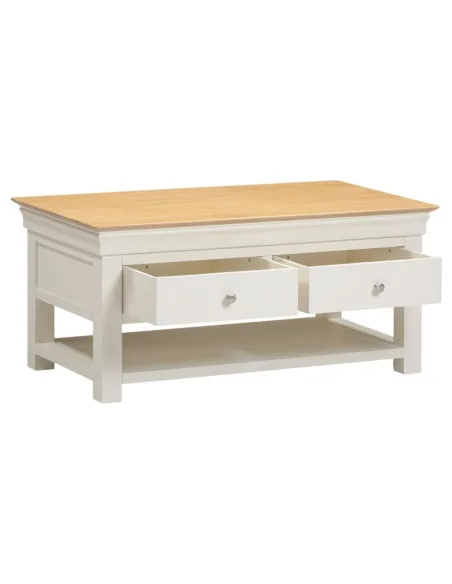 Bordeaux 2 Drawer Coffee Table - Ivory/O | Murphy Furniture