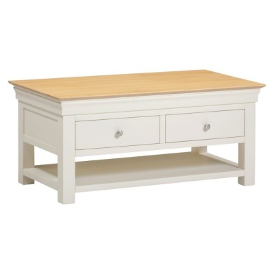 Bordeaux 2 Drawer Coffee Table - Ivory/O | Murphy Furniture
