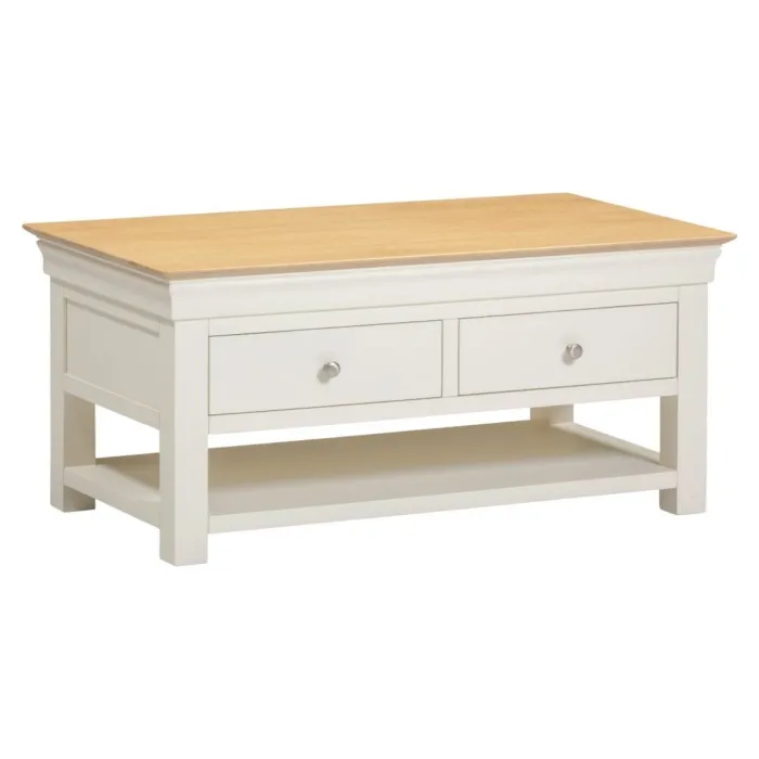 Bordeaux 2 Drawer Coffee Table - Ivory/O | Murphy Furniture