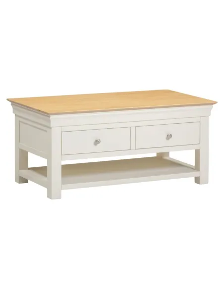 Bordeaux 2 Drawer Coffee Table - Ivory/O | Murphy Furniture