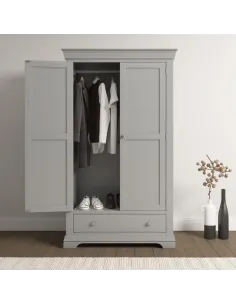 Bordeaux 2 Door Wardrobe - Pebble Grey | Murphy Furniture