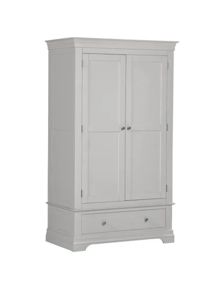 Bordeaux 2 Door Wardrobe - Pebble Grey | Murphy Furniture