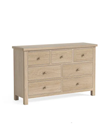 Turnberry 3 Over 4 Drawer Chest - Oak | Murphy Furniture