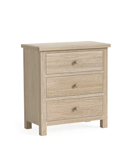 Turnberry 3 Drawer Chest - Oak | Murphy Furniture