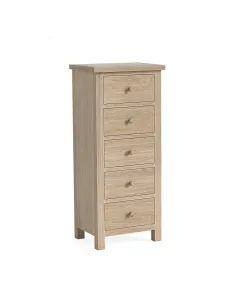 Turnberry 5 Drawer Tall Chest - Oak | Murphy Furniture