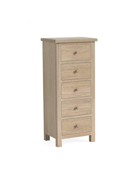 Turnberry 5 Drawer Tall Chest - Oak | Murphy Furniture