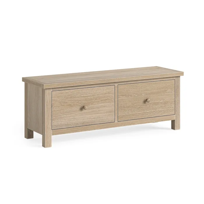 Turnberry Large 2 Drawer Bench - Oak | Murphy Furniture
