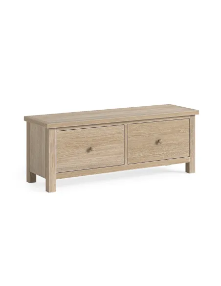 Turnberry Large 2 Drawer Bench - Oak | Murphy Furniture