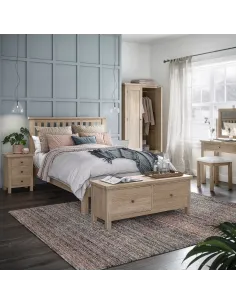 Turnberry Large 2 Drawer Bench - Oak | Murphy Furniture