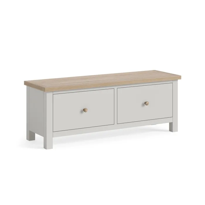 Turnberry Large 2 Drawer Bench - Grey | Murphy Furniture