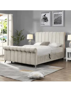 Carlow Side Gas Lift Bedframe - Beige | Murphy Furniture 2