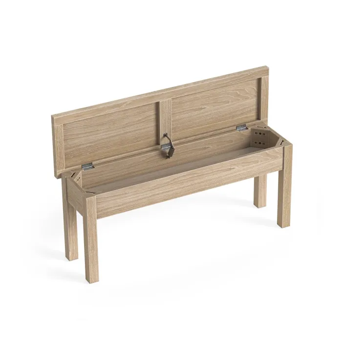 Turnberry Shallow Storage Bench - Oak | Murphy Furniture