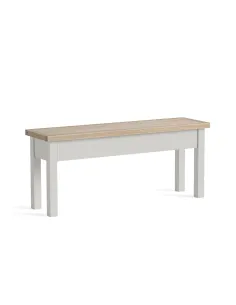 Turnberry Shallow Storage Bench - Grey | Murphy Furniture