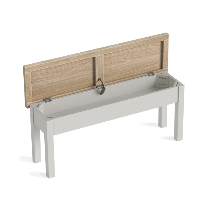 Turnberry Shallow Storage Bench - Grey | Murphy Furniture