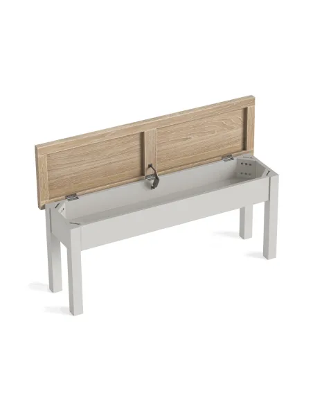 Turnberry Shallow Storage Bench - Grey | Murphy Furniture
