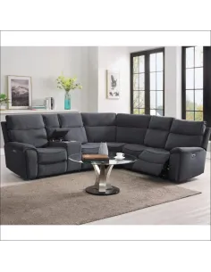 Avenue Power Corner Sofa - Grey | Murphy Furniture