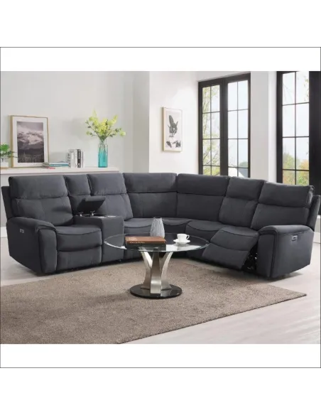 Avenue Power Corner Sofa - Grey | Murphy Furniture