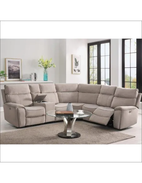 Avenue Power Corner Sofa - Beige | Murphy Furniture